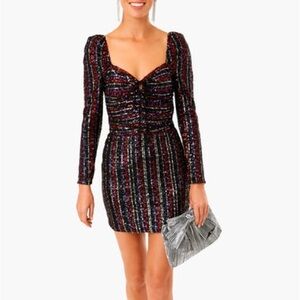 SAYLOR Multicolor Sequin Long Sleeve Dress